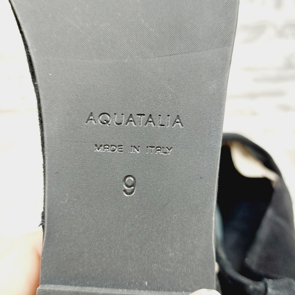 New Aquatalia Black Suede Round Toe Slip On Flats C247 - Picture 10 of 12